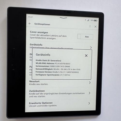 Amazon kindle oasis 32gb wi - kindle,